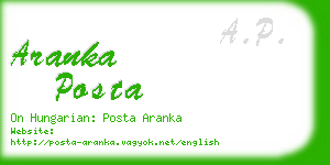 aranka posta business card